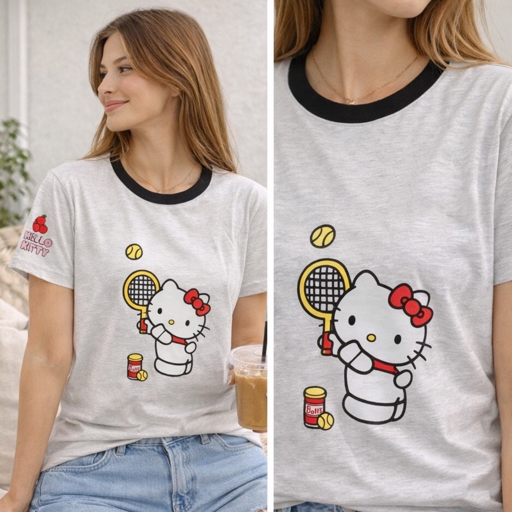 🆕 Cotton On Body x Sanrio Collab Tennis Hello Kitty Novelty Tee S
